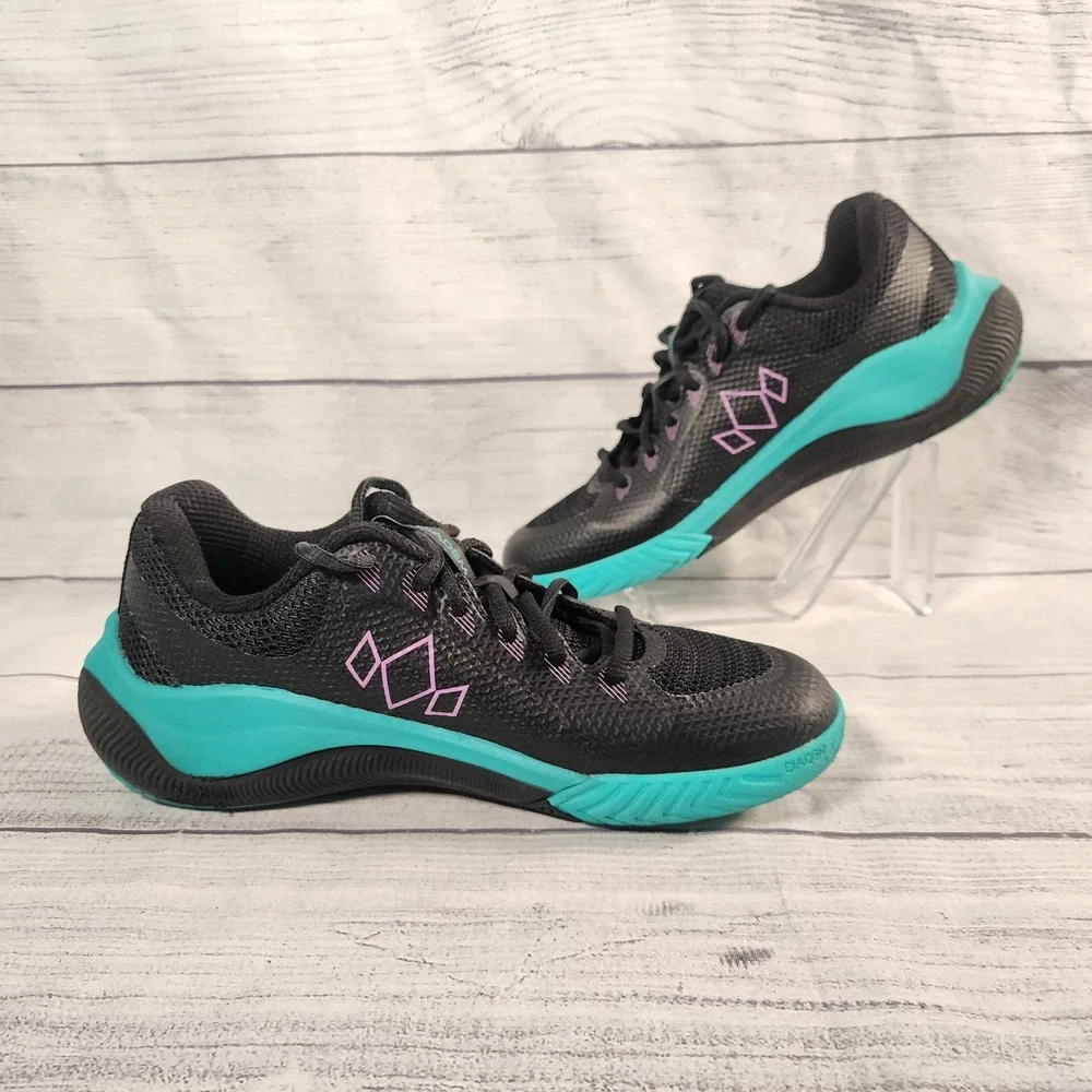 Diadem Court Shoes Womens 7.5 Black Teal Purple Tennis Pickleball CS20006 C01